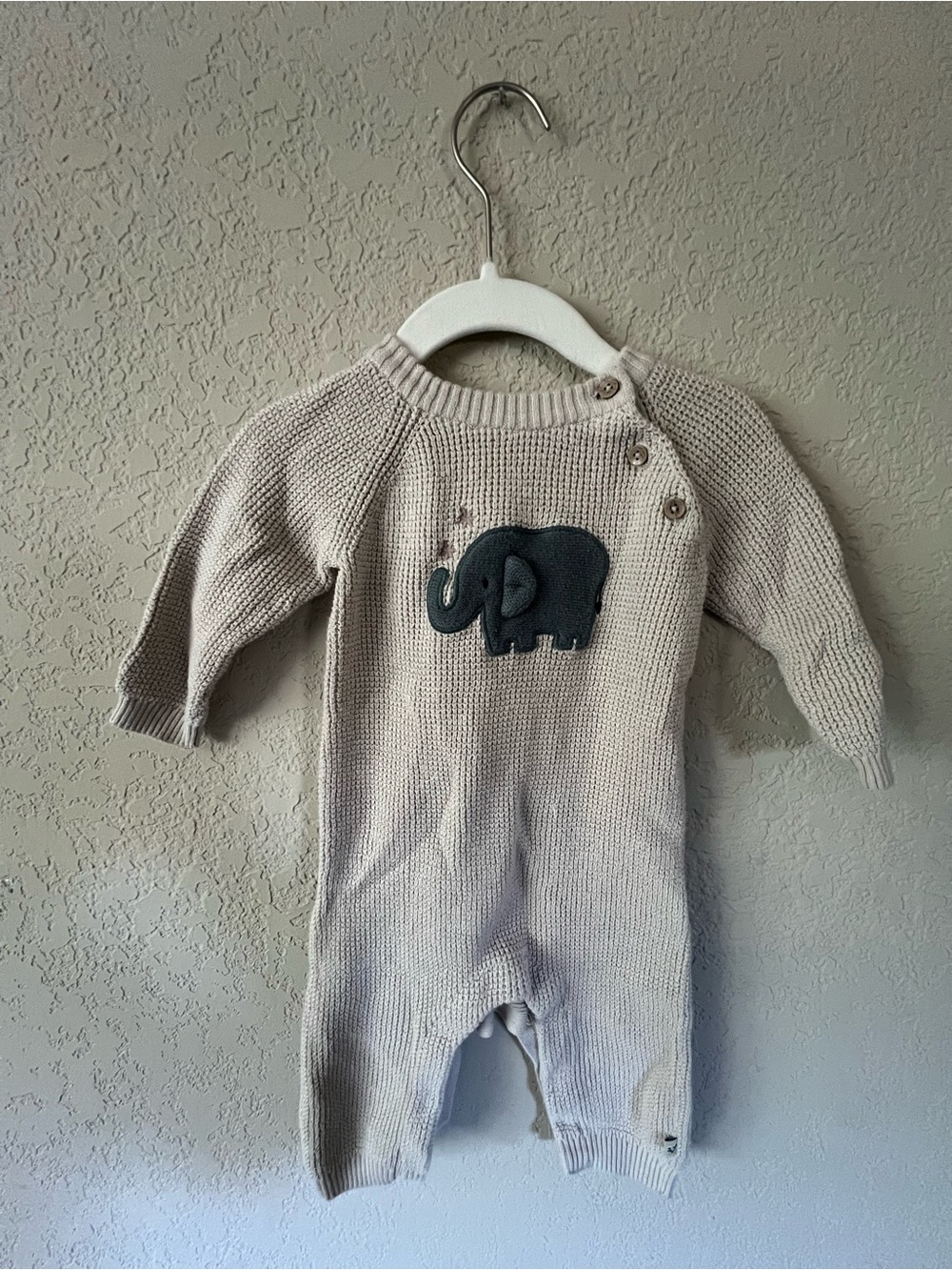 Viverano Elephant Sweater Romper | 3-6 Month